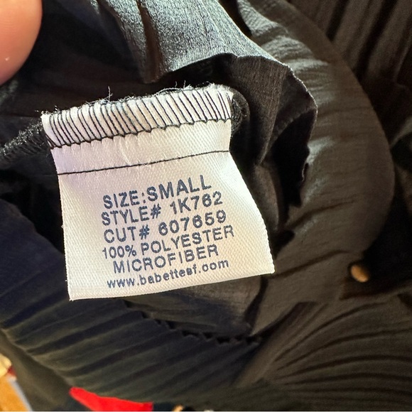 Double Collar Jacket (shirt) by Babette Style # 1K762 Small Black NWOT condition - Picture 12 of 12